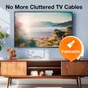 Delamu 157in Cord Covers for Wires on Wall, Cord Hider for 1 Cord, Paintable Cable Hider, Cable Management Wire Covers for Cords,W0.55 H0.4in, Black