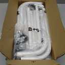 Laiensia Double Rods Garment Rack with Wheels, Clothing Rack for Hanging Clothes,4 Hooks, Multi-functional Bedroom Clothes Rack, White