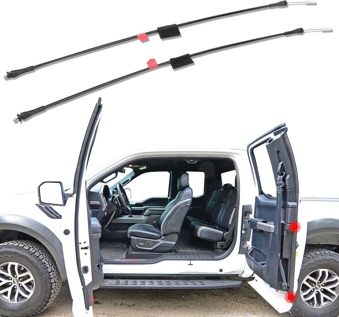 Rear Door Lower Latch Cables Pair for 1997-2004 Ford F150 F250 F-150 Heritage SVT, Left and Right Side Back Door Latch Lock Release Cable Repair, Fit Extended Cabs Only, Replaces 6L3Z-18264A01-C