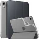 MoKo Case Fit New iPad mini 7 (A17 Pro) 2024, iPad mini 6th Generation Case 2021 (8.3-inch), iPad mini 6 Case, Soft TPU Translucent Frosted Back Cover Case for iPad mini 7th, Space Gray