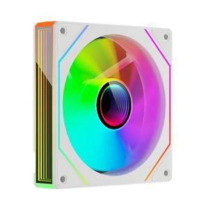 Prism 4 MAX 120mm ARGB case Fan,Infinity Mirror RGB Light Effect 5V 3PIN Motherboard Light Sync 800~1600RPM PWM PC Fan Suitable for Computer Case and CPU CoolerWhite