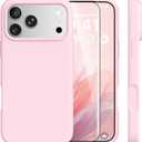 GONEZ Magnetic for iPhone 17 Pro Case, [Compatible with MagSafe] Anti-Scratch Microfiber Lining & Screen Protector, Silicone Camera Control, Shockproof Slim Phone Cover 6.3 inch, Pastel Pink