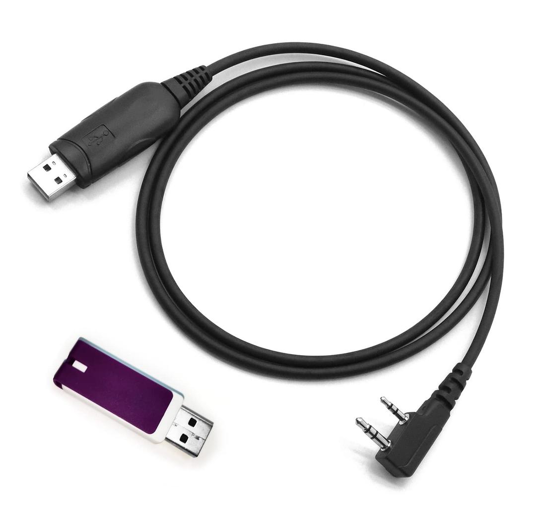 USB Program Cable for Kenwood NX-320 TK-260G TK-370G TK-2160 TK-3160 TK-2200 TK-2302 TK-2312 TK-3312 TK-2360 TK-3360 TK-3000 TK-3302 TK-3170 Radio 2-pin Clone Cord Cat Lead Wire + Software