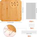 CraftyManor 12.5 in Blocking Boards for Crochet Projects with Rose Pattern, Crochet Blocking Board with Pegs, Granny Square Blocking Board with 20 Stainless Steel Pegs, Bamboo