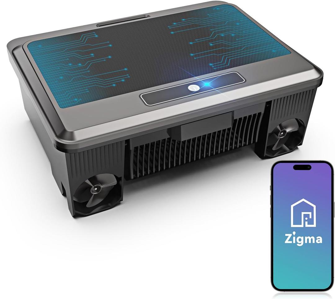 Upgraded Zigma Solar Powered Robotic Pool Skimmer Surface Cleaner Dual Charging Options Smart Obstacle Avoidance 12 Hours Continuous Cleaning Ideal for Above Ground Pool