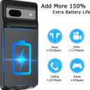 Battery Case for Pixel 7a, Upgraded 10000mAh Battery Pack Rechargeable Charger Case with Wireless Charging Compatible for Pixel 7a(6.1 inch) External Battery Charging Cover(Black)