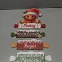 Christmas Gingerbread Man Front Door Sign, Xmas Cookie Baking Spirits Bright Wood Hanger Bakery Home Kitchen Decor, Winter Holiday Rolling Pin Wooden Wreath Indoor Wall Hanging Decoration
