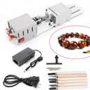 Mini Lathe Wood Lathe Machine Diy Machining for Table Woodworking Wood DIY Tool Lathe Standard Set (Silver)