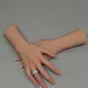 Realistic Silicone Female Hand Model Fake Hand Flexible Finger Bendable Acrylic Nail Mannequin Hand for Jewelry Display Nail Art Practice(Pair)