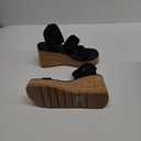 SM New York Wedge Black Brown Women's Sandals, Size 7.5