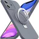 Designed for iPhone 11 Case with Magnetic Invisible Stand Compatible with MagSafe Military-Grade Protection Shockproof Silicone iPhone 11 Phone Cases for Women Men 6.1'' 2019,Grey, Mother Gift