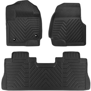 Floor mats for F250 F350 F450 Crew Cab 2017-2025 with Fold Flat Storage, Floor Liners for Ford Super Duty, 1st & 2nd Row
