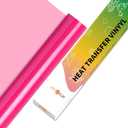 HTVRONT HTV Vinyl Rolls Heat Transfer Vinyl - 12" x 5ft Neon Pink HTV Vinyl for Shirts, Iron on Vinyl for All Cutter Machine - Easy to Cut & Weed for Heat Vinyl Design (Neon Pink)