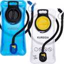 Hydration Bladder 2 Liter, BPA Free Water Bladder for Hiking Backpack Water Storage Bag with Insulated Tube, Hydration Backpack Replacement for Outdoor Camping Running Hiking (2L Blue+White)