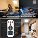 Rechargeable Motion Sensor Closet Light with Remote, Wireless Battery Operated Ceiling Light Magnetic Mount, Rechargeable LED Shower Light No Wiring for Indoor, Shower, Stairs, Hallway, Porch - 2 Pack