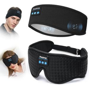 2-Pack Sleep Headphones Bluetooth 3D Sleep Mask & Wireless Headband Headphone with Ultra-Thin Speakers, Sleeping Headphones for Side Sleepers, Running, Workout, Insomniac, Travel, Gifts, Meditation