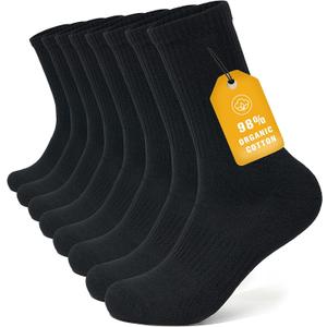 Brula Mens 98% Cotton Cushioned Crew socks, Moisture-wicking Breathable Soft Athletic Performance Boot Socks