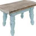 Farmhouse Wooden Step Stool - Rustic Solid Wood Design, 300lb Capacity, Sturdy Step Ladder for Kids, Kitchen, Bathroom, Vintage Home Decor, 7.68"D x 15.55"W x 10.63"H