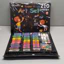 GOTIDEAL Kids Art Kit,Art Supplies for Kids,210 PCS Art Set with Double Sided Trifold Easel,Coloring Book, Crayons, Markers, Watercolor Pens, Arts & Crafts,Gift for 4-12 Year Old(Black)