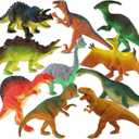 Zippytots Dinosaur Toys for Kids 3-5, 10 PCS Realistic Plastic Dinosaur Figure Toy Set Including T-Rex, Stegosaurus, Spinosaurus, Ideal Gift for Toddle