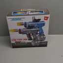 Electric Water Gun 2 Pack for Adults and Kids, Light Up Automatic Squirt Gun Watergun, 800CC Large Capacity, 26-33 FT Long Range, Summer Outdoor Beach Pool Party Toy Gift (Transparent Black+Blue)