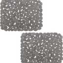 Bligli Pebble Sink Mat for Stainless Steel/Ceramic Sinks, 2 Pack PVC Sink Protectors Mats for Bottom of Kitchen Sink, Dish Drying Mat for Dishes and Glassware, 15.7 x 11.8 inch, Grey