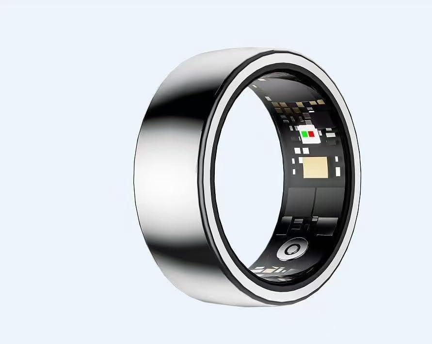Smart Health Tracker, No Subscription Required, Smart Ring for Men and Women, Long-Lasting Battery, Fitness and Sleep Monitor Compatible with iOS and Android (Silver, 7#)