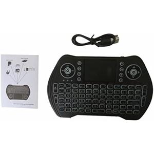 Backlit Wireless Keyboard with touchpad Mouse 2.4GHz Universal Remote Controller Rechargeable li-ion Battery for Android Tv Xbox, Windows, IPTV, Playstation, PS4, Roku, Firestick 3 Colors keypad, Without Charger