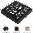 2 PCS Farmhouse Bathroom Signs Decor Wood Box Sign, Rustic Bathroom Wall Art Decor, Funny Restroom Guest Bathroom Decor for Shelves and Wall Black