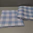 Maymiss Checkered Tablecloth Rectangle, 2 Pack Gingham Table Cloths Waterproof Wrinkle Free Buffalo Plaid Table Covers Washable for Dining, Parties & Outdoor Picnic(Light Blue and White, 52"×70")