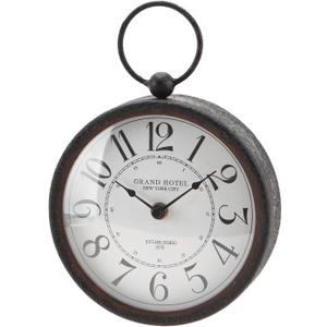 NIKKY HOME Small Retro Black Wall Clock 6 Inch, Battery Operated Vintage Metal Round Silent Analog Clock for Bathroom Kitchen Living Room Bedroom Office