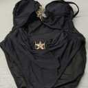 Eomenie One Piece Swimsuit for Women Cutout Monokini Sexy Bathing Suit Metal Swim Suit (Medium, Black and Golden Metal)