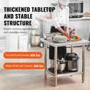 Mophorn Commercial Worktable & Workstation 24 x 30 x 32 Inch Stainless Steel Work Table Heavy Duty Commercial Food Prep Work Table for Home, Kitchen, Restaurant Metal Prep Table with Adjustable Feet