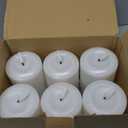 Flameless Candles Battery Operated with Remote and 2/4/6/8 H Timer, 6pcs Flickering Fake Electric Candles for Festival Wedding Home Party Decor (D3 x H 6") (White)