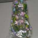 5 ft Spring Easter Garland Decor for Mantle,Artificial Daisy Easter Egg Decorative, Farmhouse Spring Decorations, Front Door, Wall, Wedding, Easter, Spring(Blue&Pink)