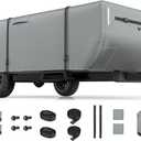 Pop Up Folding Camper Cover Fits 10'-12' Trailers, Upgraded 7 Layers Top Tent Trailer Cover, Anti-UV & Waterproof Folding Trailer Cover with Windproof Straps