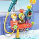 Nilez Bath Toys for Kids 3-in-1 Bath Shower Head Sprayer Bathtub Squirts for Baby Ages 1-3 4 5 6 7 8 Year Old Gift Fun Interactive Bath Tub Toy Waterfall Station Set Boy Girl Toddler 4 Months And Up