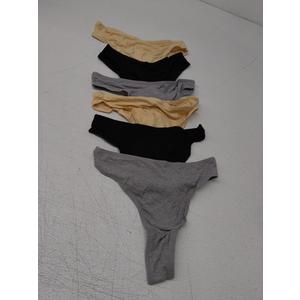 ELACUCOS 6 Pack Women's Thongs Cotton Breathable Panties Bikini Underwear 12inch(L)