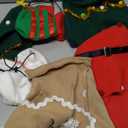 3 Set Dog Christmas Costume for Small to Large, Christmas Tree, Elf, Gingerbread Man Outfits with Adjustable Hat for Xmas Cosplay Party, Holiday Photos Supplies (L)