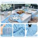 6 Pack Baby Blue Cheesecloth Table Runner 35x120 Inch Gauze Rustic Boho Table Runner 10FT Cheese Cloth for Spring Wedding Decor Birthday Party Bridal Baby Shower Table Decoration