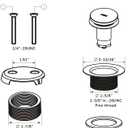 Matte Black Bath Tub Drain and Overflow Kit, Universal All Metal Tip-Toe Bathtub Drain Replacement Kit with Fine/Coarse Thread