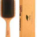 Hair brush for Men and women,Wet Brush with Wooden Handle, Curly Hair brush, Air Cushion Brush, Wooden Paddle for Thick/Thin/Fine, Wet & Dry Styling, Square Large brush