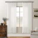 TWODRAPES 72 Inch Linen Curtains Pinch Pleated 2 Panels for Dining Room Bedroom Semi Sheer Pleat Drapes with Hooks Rings Light Filtering Short Window Curtain Cabit Closet Beige Ivory White 40x72