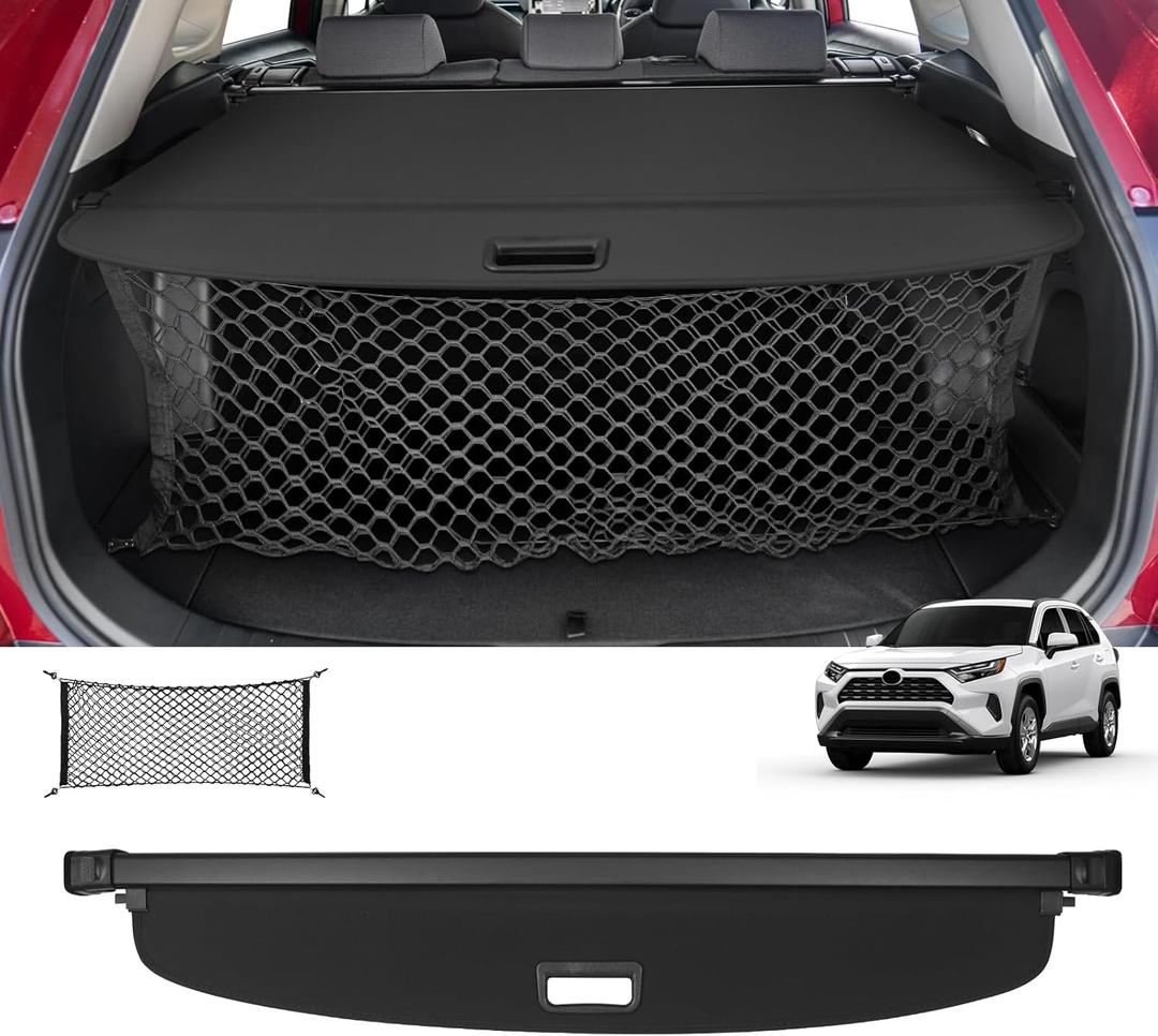Sze Cargo Cover for Toyota RAV4 2019-2025 Accessories Retractable Trunk Cover Black Rear Trunk Security Cover Shielding Shade Waterproof-New Upgrade