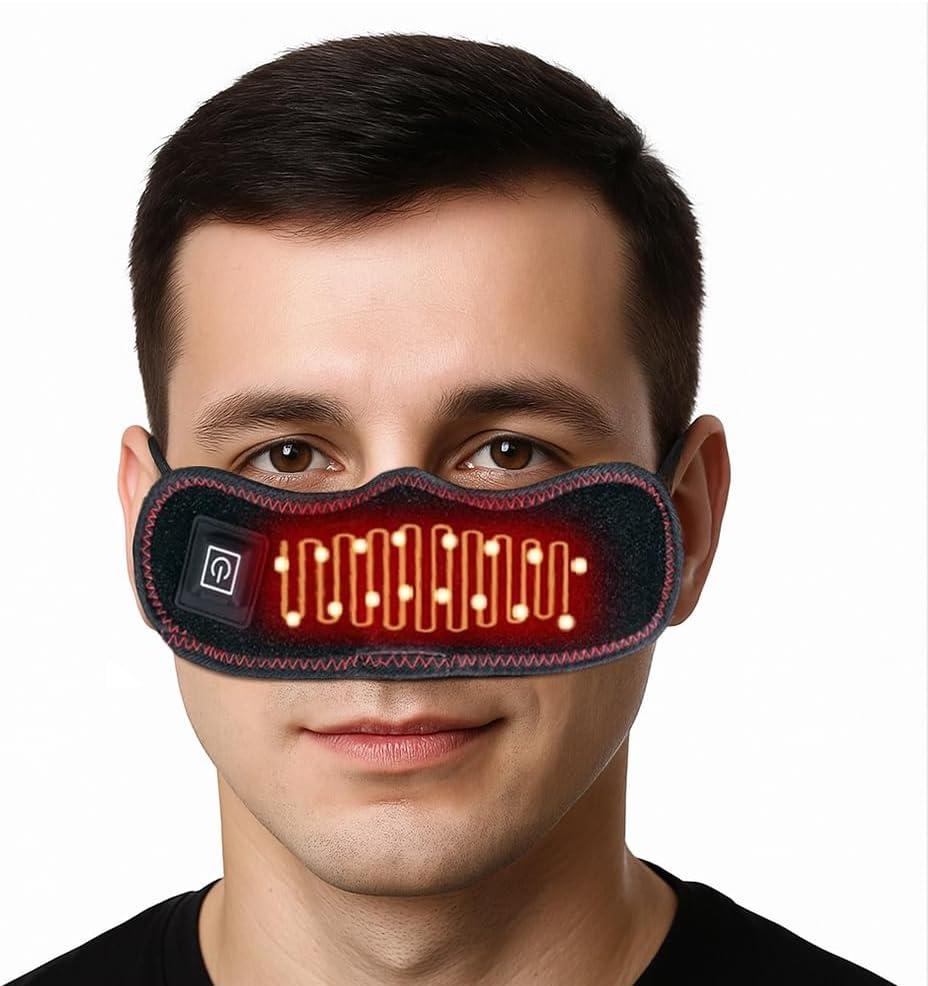 Red Light Therapy for Nose, 3 Levels Adjustable Nasal Heating Mask for Relieve Nasal Congestion, Sinus Relief, No More Colds with Safe and Breathing Comfort,Soft Storage Package