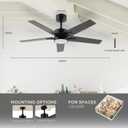 Vagizm Ceiling Fan with Light Remote: 42 Inch Modern Fans with Dimmable Tri-Color Temperature LED - Quiet Reversible DC Motor for Home Office Bedroom