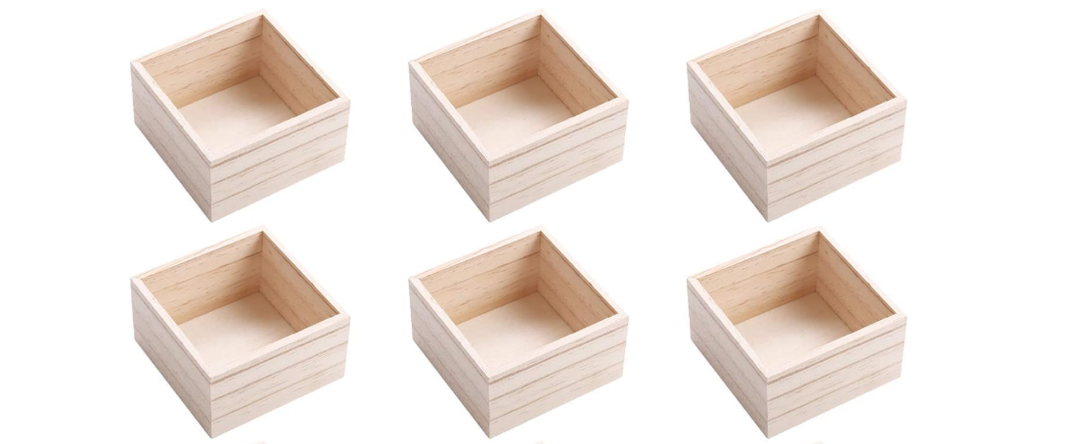 (6Pack) 6" x 6" Unfinished Wooden Box Storage Organizer Small Wooden Boxs for Art Crafts Collectibles Home Venue Decor