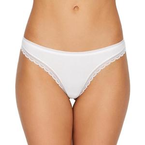 OnGossamer Women's Ongossamer Womens Cabana Cotton Hip Thong Panties (White, M)