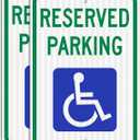 (2 Pack) Reserved Handicap Parking Sign with Wheelchair Picture, 18 x 12 Engineer Grade Reflective Sheeting, Rust Free Aluminum, Weather Resistant, Waterproof, Durable Ink