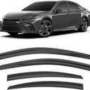 Shatterproof Taped-On Window Deflectors for Toyota Camry 2025 2026 with Black Trim, Rain Guards, Window Visors for Car, Vent Deflector, 4pcs